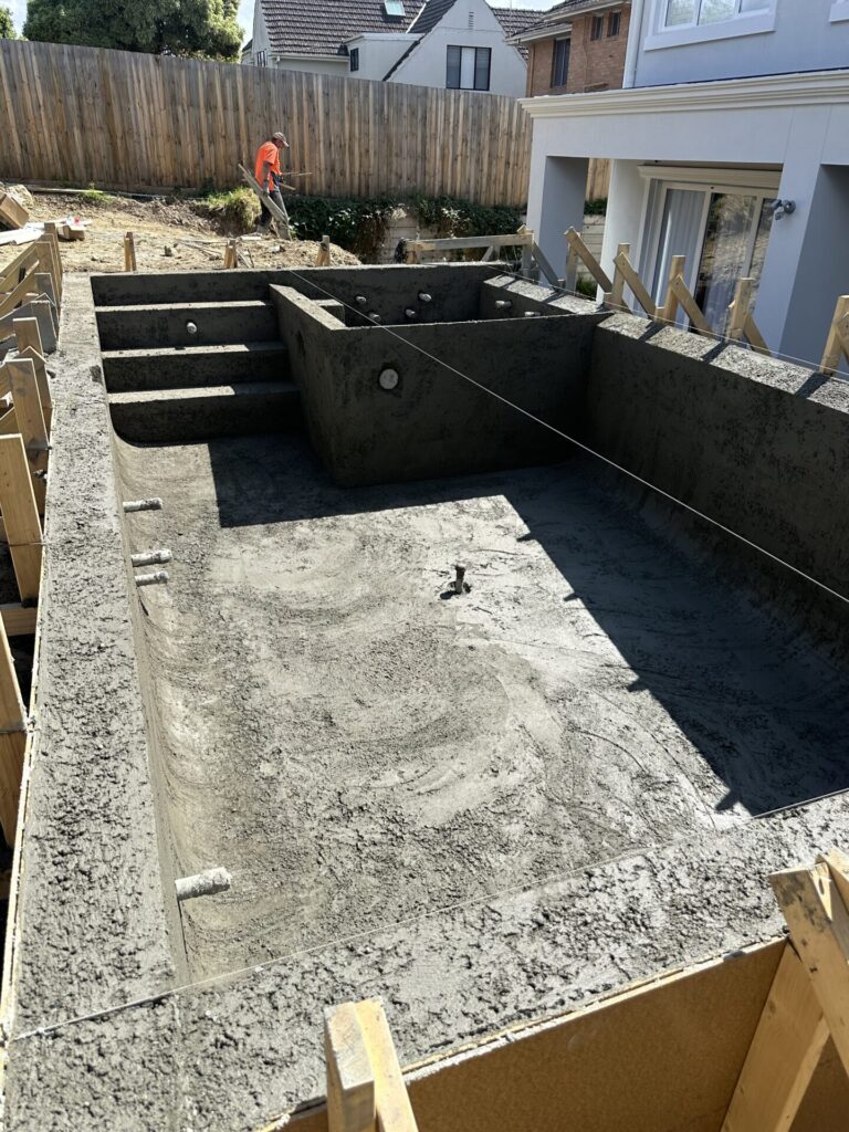 Balwyn North Site Venetian Pools Project Concrete Spray October 2024